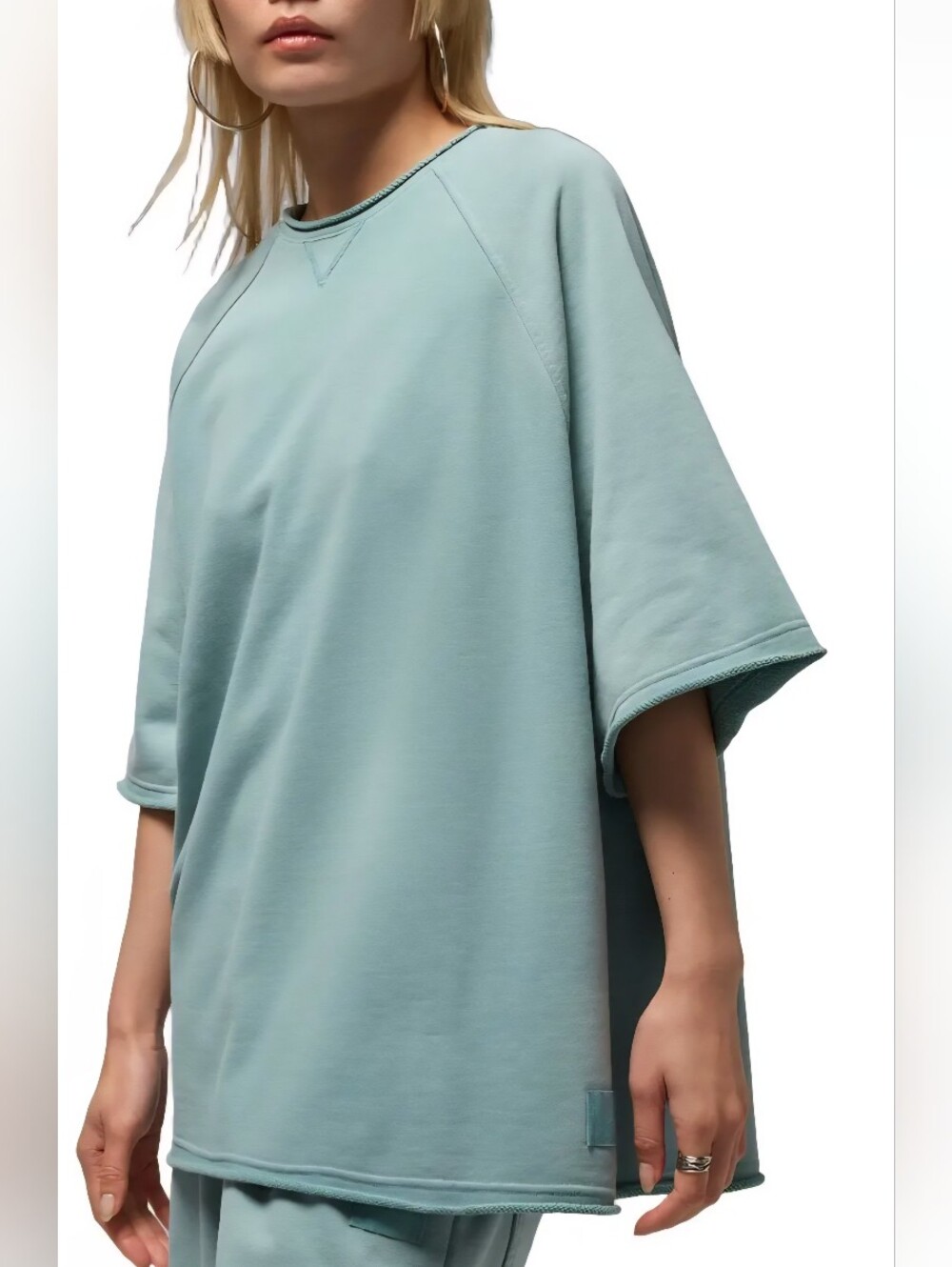 Jordan Flight Fleece Oversized Short-Sleeve French Terry Top. Medium